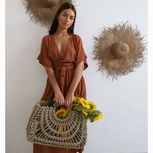 Hazel & Folk Melody Maxi Dress, Cinnamon, S/M